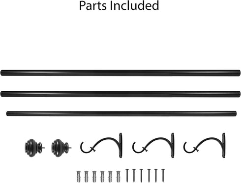 Decopolitan 1-Inch Urn Single Window Treatment Rod Set, 72 to 144-Inch, Bronze