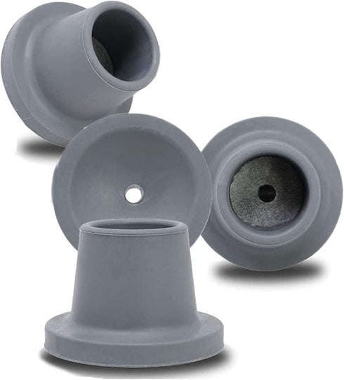 Replacement Feet for Shower Chair Bath Seat, shower stools and transfer bench, non-skid Shower Bench and Tub Transfer Benches Rubber Suction Cup Feet, Metal Insert Reinforced(Pack of 4) (1" I.D, Grey)