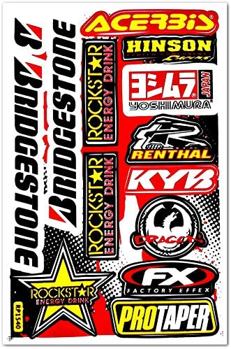 Dirt Bike Dirtbikes Motorcycle Motos Motocross Motorcross Bikes Motorex atv performance part garage toolbox Racing Pack 6 Vinyl Graphics Decals and Stickers set D6725 Best4Buy