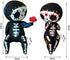 Sugar Skull Couple Statue, Sugar Skull Figurine, Resin Crafts Cute Statue Skull - Resin Skull Statue Home Decor, Adorable Skull Sculpture Memorial Statue Halloween Skull Statues Gifts (C)