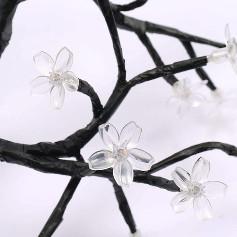 Bonsai Tree Light Artificial Tree Led Flower Cherry Blossom Light Adjustable Branches Battery Operated for Room Decoration and Gift (Warm White)