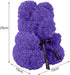 Qivange Rose Bear Rose Teddy Bear Best Gift for Valentines Day, Anniversary, Birthdays & Bridal Showers 10 inch (Purple)