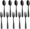 Color ME 5.4 inch Black Coffee Spoons and Cake Fork Set, 10 pcs Stainless Steel Teaspoons Dessert Forks Set