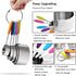 Sunnyac 12 Pieces Measuring Cups and Spoons Set, Including 5 Stackable Stainless Steel Measuring Cups, 6 Double Sided Magnetic Measuring Spoons and 1 Metal Plate for Dry and Liquid Ingredients