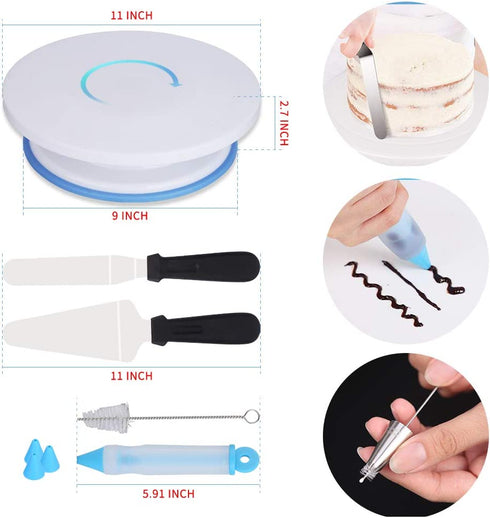 Cake Decorating Supplies Kit,310 PCS Baking Supplies Set with Icing Piping Tips & Russian Nozzles with Pattern Chart,Piping Bags,Mother™s Day Gift