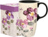 Topadorn Tall Ceramic Travel Mug 17 oz. Coffee Cups Sealed Lid With Color Box (Purple Flower)