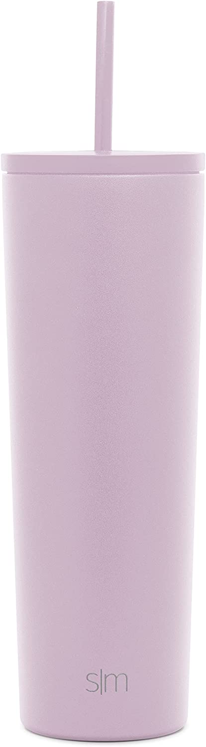 Simple Modern Insulated Tumbler Cup with Flip Lid and Straw Lid | Reusable Stainless Steel Water Bottle Iced Coffee Travel Mug | Classic Collection | 28oz (830ml) -Lavender Mist