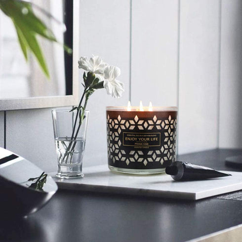 Candles for Home Scented, Lavender Scented Candles, Large 3 Wick Candle, 14.5Oz 125H, Ideal for Stress Relief, Bath, Yoga, Meditation, Gifts for Women Birthday, Mother's Day, Thanksgiving, Christmas