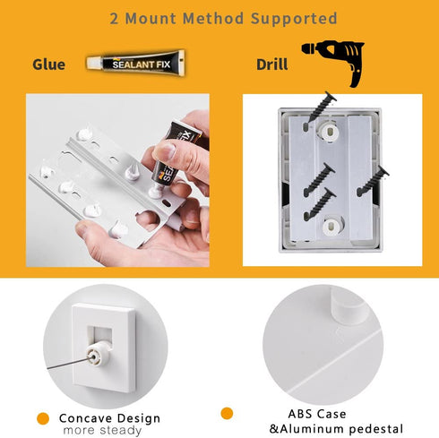 BESy Retractable Clothesline ABS case+Aluminum Dryer with Adjustable Stainless Steel Rope String Hotel Style Heavy Duty, Drill Free & Wall Mounted Method, 13.8 Feets,White