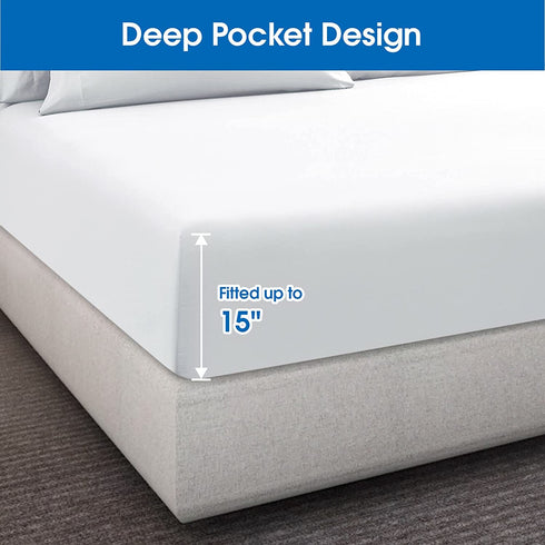 HOMEIDEAS 4 Piece Bed Sheets Set (Queen, White), 1800 Bedding Soft Brushed Microfiber Luxury Sheets, Deep Pockets, Easy Care, Wrinkle & Fade Free