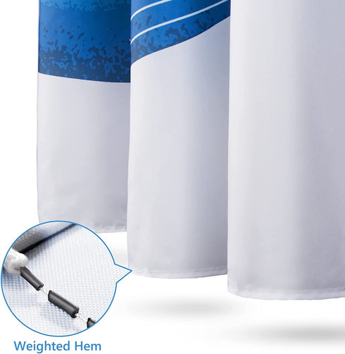 Feagar Fabric Shower Curtain for Bathroom, Blue Cute Whale Shower Stall Curtain with 12 Reinforced Grommets and Hooks, Weighted Hem, Waterproof, Machine Washable, Kids Bathtub Hotel Decor, 72"W x 72"H
