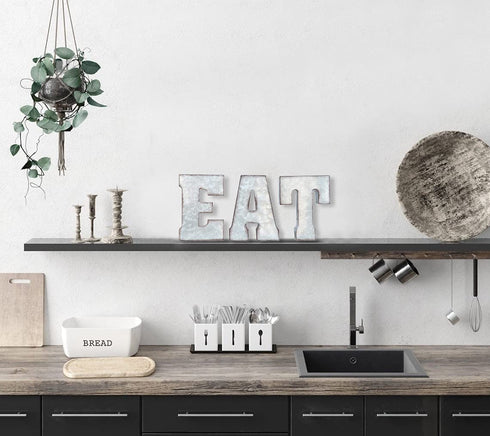Zoreal HOME Sign Rustic Galvanized Metal Letters Free Standing Home Decorative Sign Farmhouse Wall Decor