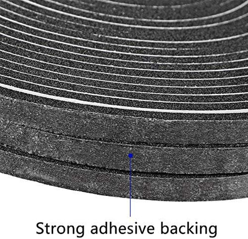 Yotache Foam Tape 3 Strips Total 50 Feet Long 1/4 Inch Wide X 1/8 Inch Thick, Weather Stripping for Doors and Window High Density Foam Seal Tape Sliding Door Weather Strip, 3 X 16.5 Ft Each