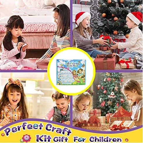 CHOKMAX Paint Your Own Wooden Magnet, 30pcs Fridge Wood Magnets Craft and Art Painting Supplies for Kids Best DIY Creativity Gifts Party Favors for Boys and Girls Age 4-8