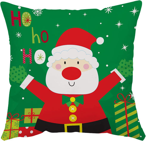 Neatee Living Merry Christmas Pillow Covers 20x20 Set of 4 Velvet Cases Red Green Xmas Holiday Throw Soft Tree Cushion for Outdoor Home Bed Sofa Couch(20 Inch)