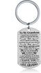 Grandson Keychain Key Ring Believe Inspirational Gifts from Grandma Grandmother Birthday Graduation Christmas Gifts Jewelry Grandma To Grandson Gifts
