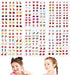Konsait 318pcs 159Pairs Stick on Earrings 3D Gems Glitter Crystal Sticker Earrings Sticky Self-Adhesive Earrings for Little Girls Toddlers Dress up Pretend Princess Play Jewelry Accessories for Kids