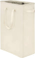 YIFAMIJOY 45L Slim Laundry Hamper Collapsible Thin laundry Baskets with Handles Narrow Dirty Clothes Hamper for Clothing Toys Organization White