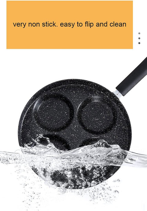NINGVIHE Egg Pan,Non Stick Frying Pan,Skillet Pans for Cooking,Multi Egg Cooker Pan for Breakfast,Safe Non-stick Coating(Round), Black (01)