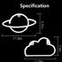 Werfeito 2 Pack Cloud Planet Neon Signs Neon Lights for Wall Decor, USB or Battery Operated LED Neon Sign for Bedroom, Decorative Neon Light Sign for Bar, Living Room, Christmas, Birthday, Wedding