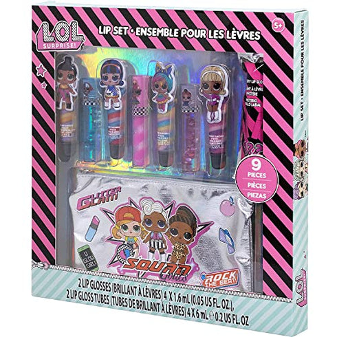 Townley Girl L.O.L Surprise Makeup Set with 8 Flavored Lip Glosses for Girls with 1 Surprise Lip Gloss Color and Flavor, Ages 5+