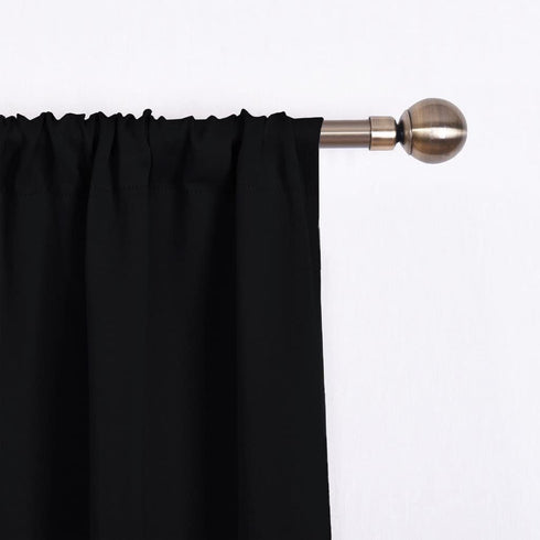 NICETOWN Blackout Curtain for Bathroom Windows - Adjustable Tie Up Shade Balloon Valance Blind (Rod Pocket Panel, 46 inches W x 63 inches L)
