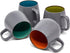 Kook Multicolor Deco Large Ceramic Coffee Mugs, Ceramic, Microwave & Dishwasher Safe, 21 oz, Semi-Matte, Grey, Set of 4
