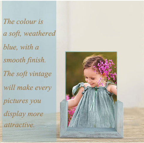 HORLIMER 5x7 Picture Frames Set of 2, Rustic Photo Frame with Wooden Base and Tempered Glass for Tabletop