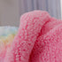 COCOPLAY W Faux Fur Throw Blanket, Super Soft Fuzzy Lightweight Luxurious Cozy Warm Fluffy Plush Sherpa Rose Pink Rainbow Microfiber Blanket for Bed Couch Living Room (Pink Rose, Throw(50"x65"))