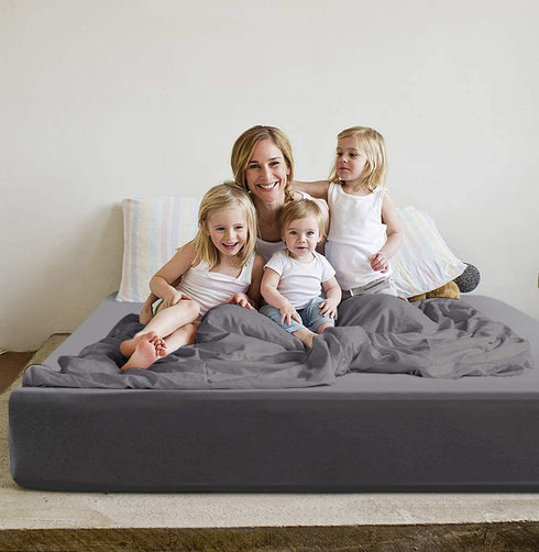 BROLEX King Fitted Sheet,1 Single Fitted Sheet Only,Ultra Soft Stretchy Jersey Knit,Wrinkle Free & Stay in Place,Fit Mattress Deep from 8" Up to 14",Grey