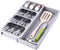 SOMIER Expandable Kitchen Drawer Organizer, Adjustable Cutlery Trays and Utensil Holder, Kitchen Drawer Dividers Storage for Silverware, Flatware, Knives, Spoons, Gray