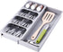SOMIER Expandable Kitchen Drawer Organizer, Adjustable Cutlery Trays and Utensil Holder, Kitchen Drawer Dividers Storage for Silverware, Flatware, Knives, Spoons, Gray