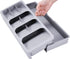 SOMIER Expandable Kitchen Drawer Organizer, Adjustable Cutlery Trays and Utensil Holder, Kitchen Drawer Dividers Storage for Silverware, Flatware, Knives, Spoons, Gray