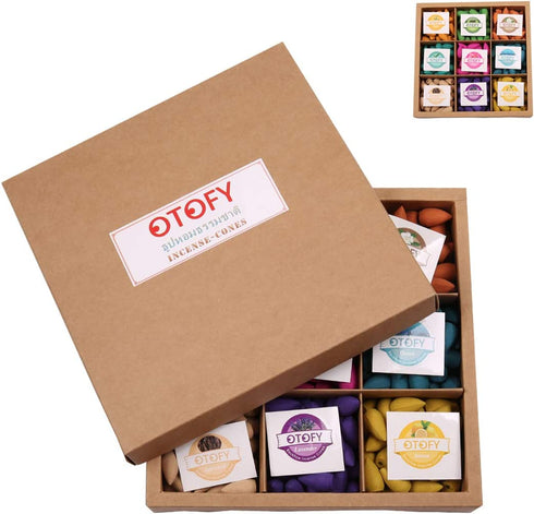 OTOFY Backflow Incense Cones 360 Pcs of 100% Natural Scents Waterfall Incense Rose Tulip Jasmine Lavender Rose for Backflow Incense Burner Holder Natural | Meditation & Yoga Gift