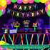 Glow Birthday Party Decoration Set Glow In The Dark Happy Birthday Banner Neon Cake Cupcake Topper Teenager B-Day Party At Night Balloons Ideas Favors Supplies