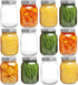YOUEON 12 Pack 16 Oz Mason Jars with Airtight Lids and Bands, Glass Jars Canning Jars Spice Jars for Fermenting, Pickling, Juice, Jelly, Honey, Wedding Favors, Baby Foods, Silver