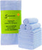 Summermia Washcloths 12 Pack 13"x13"-Bamboo Cotton Wash Clothes-Extra Absorbent, Soft Multipurpose Wash Cloth (Blue)