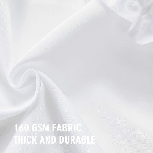Felisa White Shower Curtain with Zig-zag Stripes of Ruffled Trim,Farmhouse Chic Fabric Shower Curtain for Bathroom,Machine Washable,72"x72"