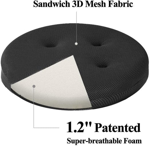 baibu Bar Stool Cushions, Super Breathable Round Bar Stool Covers Seat Cushion Round with Elastic Black 13" - One Cushion Only