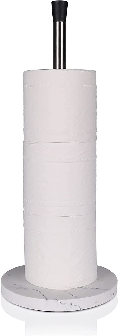 ZCCZ Free Standing Toilet Paper Holder Stand, Bathroom Toilet Roll Tissue Holder Stand Toilet Paper Storage for Bathroom Organization and Storage, Fit Any Size Toilet Rolls, Brushed Nickel