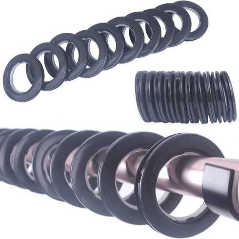 32 Pack Curtain Grommet, Inner Diameter 1-9/16"(40mm) Curtain Eyelet Rings Roman Ring Grommet Curtains Grommets kit for Casement Eyelet Tool Accessory (Black)