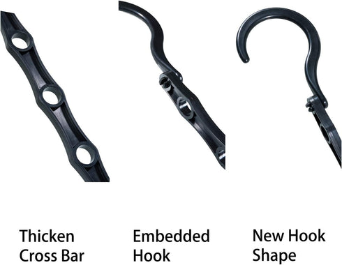 iYourHouse Space Saving Hangers Magic Hangers 10 Pack, Sturdy Plastic Space Saver Hangers for Heavy Clothes, Hanger Organizer for Dorms Apartments Small Closet (Black)