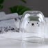 Cute Mugs Glass Double Wall Insulated Glass Espresso Cup, Coffee Cup, Tea Cup, Milk Cup, Best gift for Office and Personal Birthday (Cat)