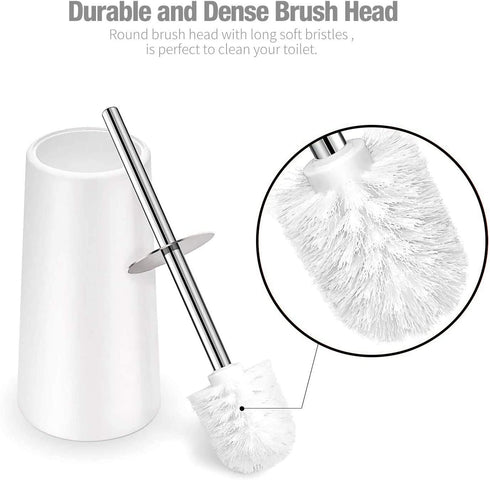 IXO Toilet Brush and Holder, 2 Pack Toilet Brush with 304 Stainless Steel Long Handle, Toilet Bowl Brush for Bathroom Toilet-Ergonomic, Elegant, Durable(Upgraded)