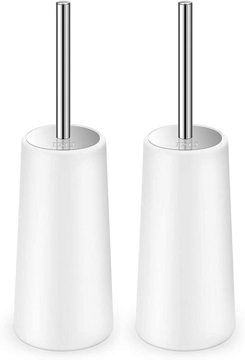 IXO Toilet Brush and Holder, 2 Pack Toilet Brush with 304 Stainless Steel Long Handle, Toilet Bowl Brush for Bathroom Toilet-Ergonomic, Elegant, Durable(Upgraded)