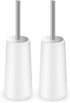 IXO Toilet Brush and Holder, 2 Pack Toilet Brush with 304 Stainless Steel Long Handle, Toilet Bowl Brush for Bathroom Toilet-Ergonomic, Elegant, Durable(Upgraded)