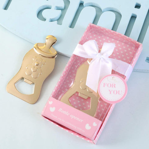 Pack of 12 Bear Bottle Opener Boy or Girl Baby Shower Favor Bottle Opener Baby Shower Decor and Supplies Baby Shower Souvenir for Guest Wedding Party Souvenir Birthday Party Favor (Pink, 12)