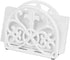 Home Basics Cast Iron Paper Napkin Holder/Freestanding Tissue Dispenser for Kitchen Countertops, Dining, Picnic Table, Indoor & Outdoor Use, White