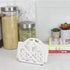 Home Basics Cast Iron Paper Napkin Holder/Freestanding Tissue Dispenser for Kitchen Countertops, Dining, Picnic Table, Indoor & Outdoor Use, White