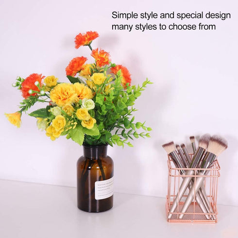 Vbestlife Storage Basket, Rose Gold Iron Storage Basket Organizer Storage Holder Desktop Decor for Home/Office(B)